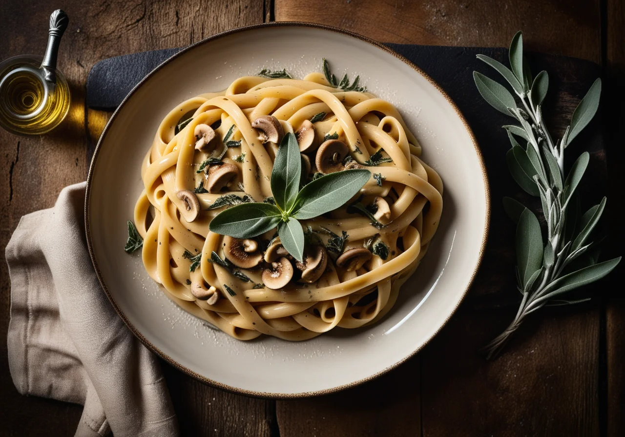Pasta with Porcini Mushrooms and Sage