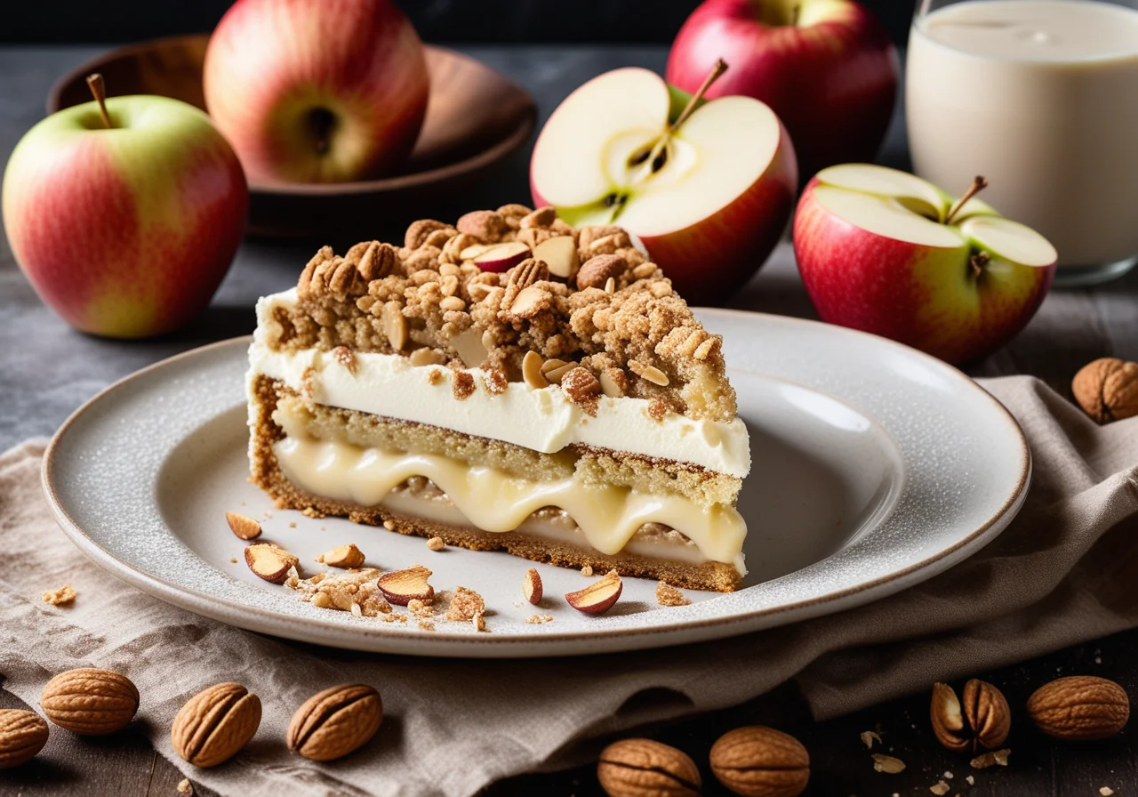 Filled Apple Cake with Crumble