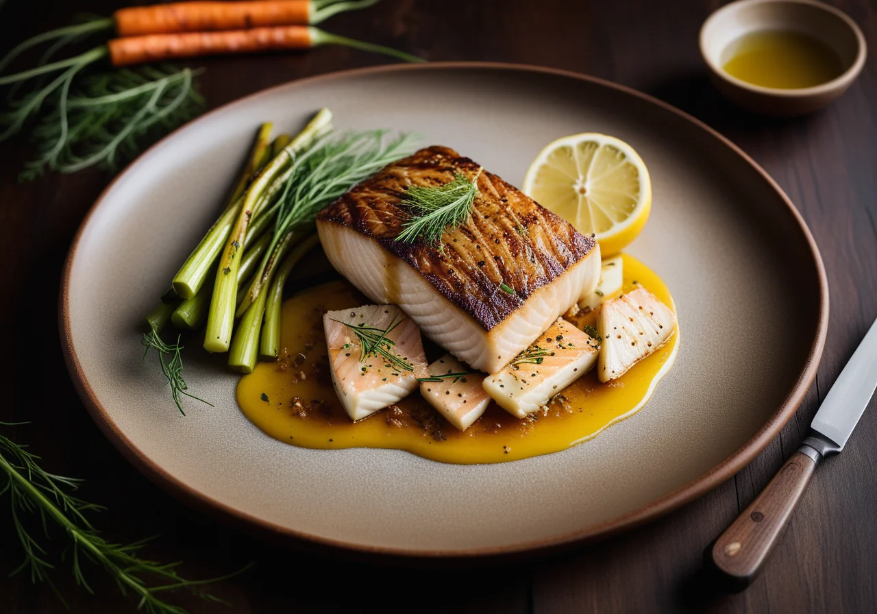 Dorado Fillets on Vegetables