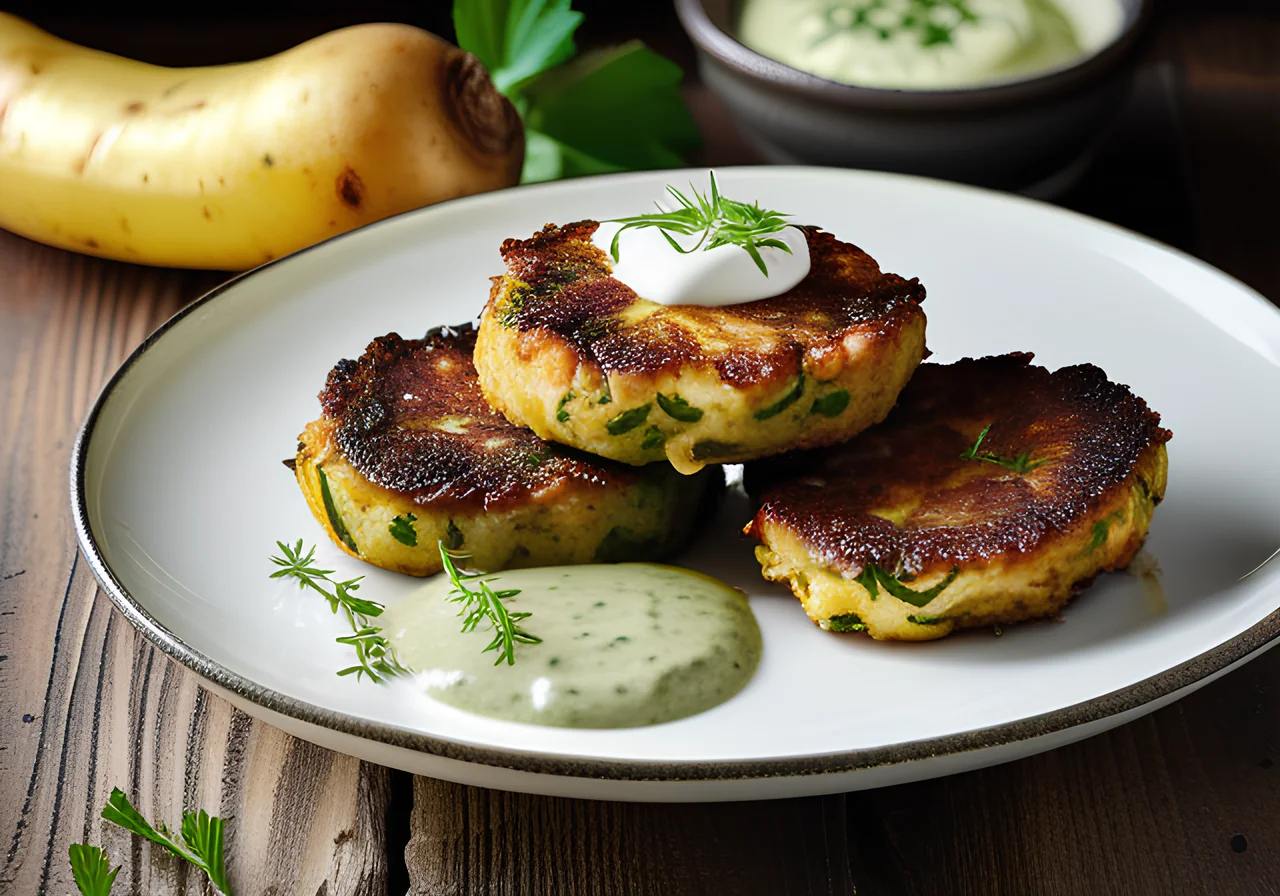 Potato-Zucchini Patties with Herb Yogurt
