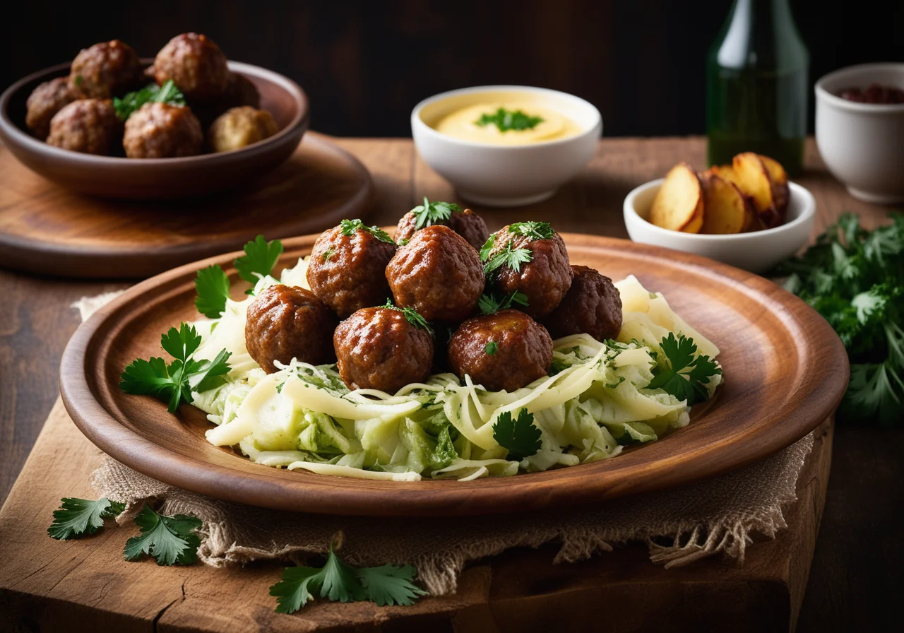 Lamb Meatballs with Fried Potatoes