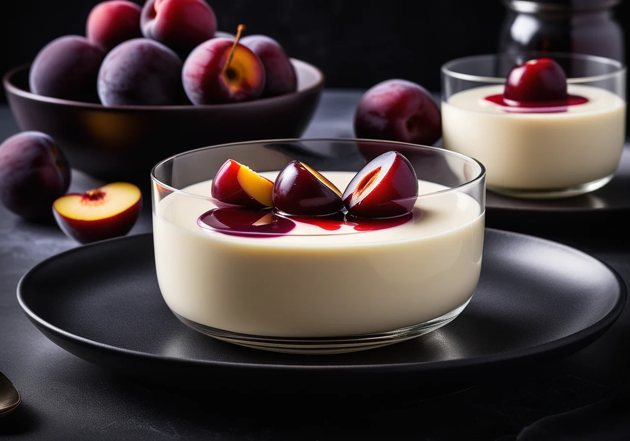Panna Cotta with Plums
