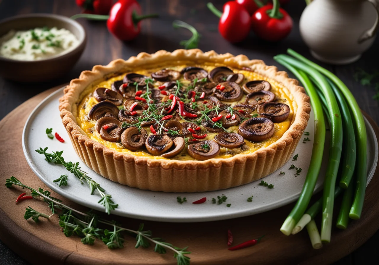 Champignon Quiche with Puff Pastry