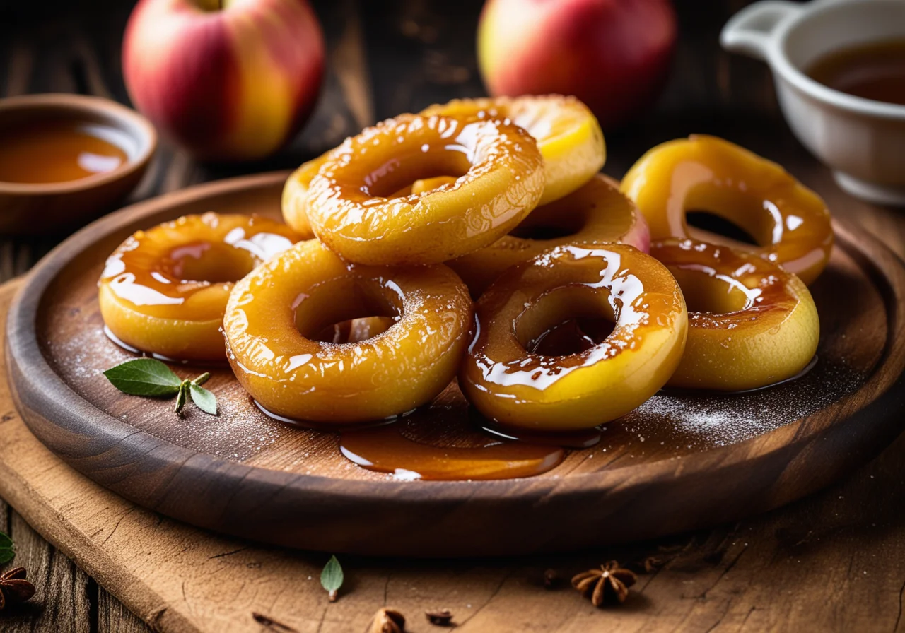 Fried Apple Rings with Honey
