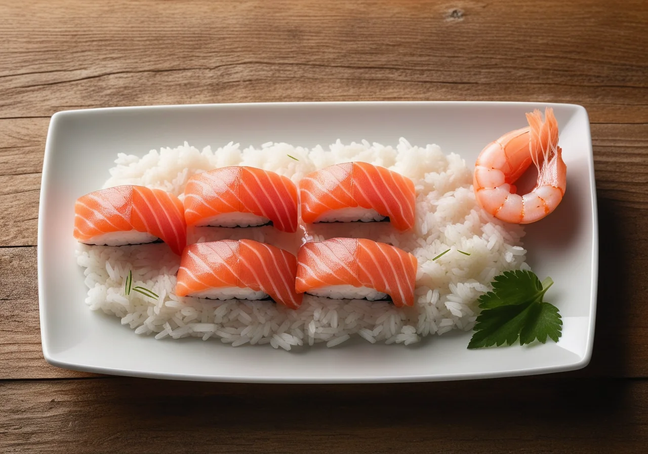 Sushi with Shrimp or Salmon