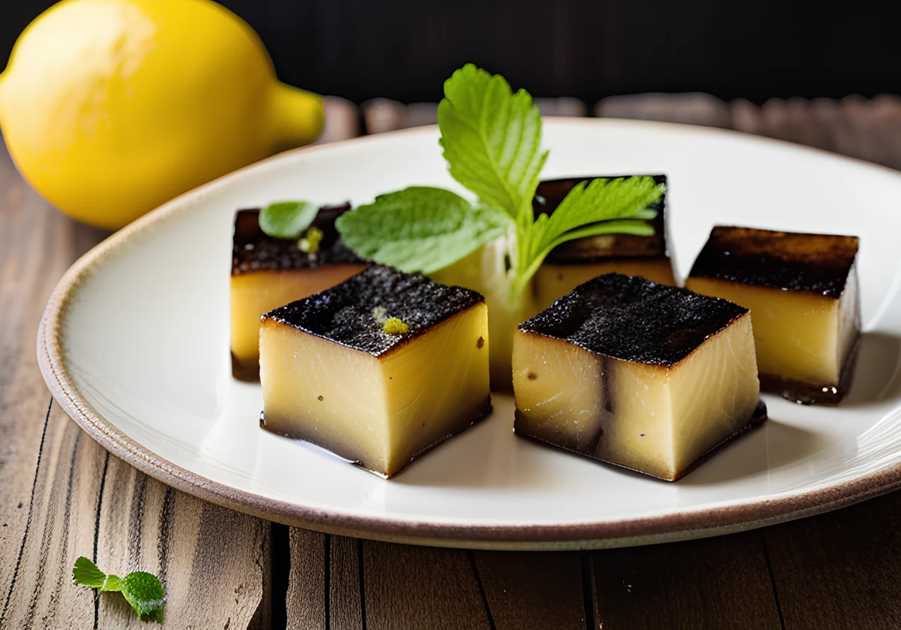 Black Turnip Vegetable with Lemon Sauce and Lemon Balm