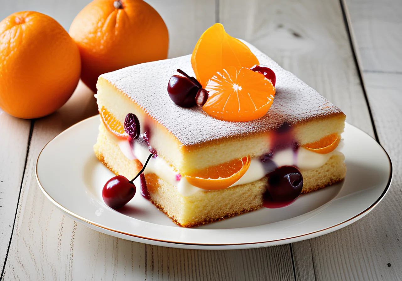 Orange-Marzipan Cake with Candied Fruit