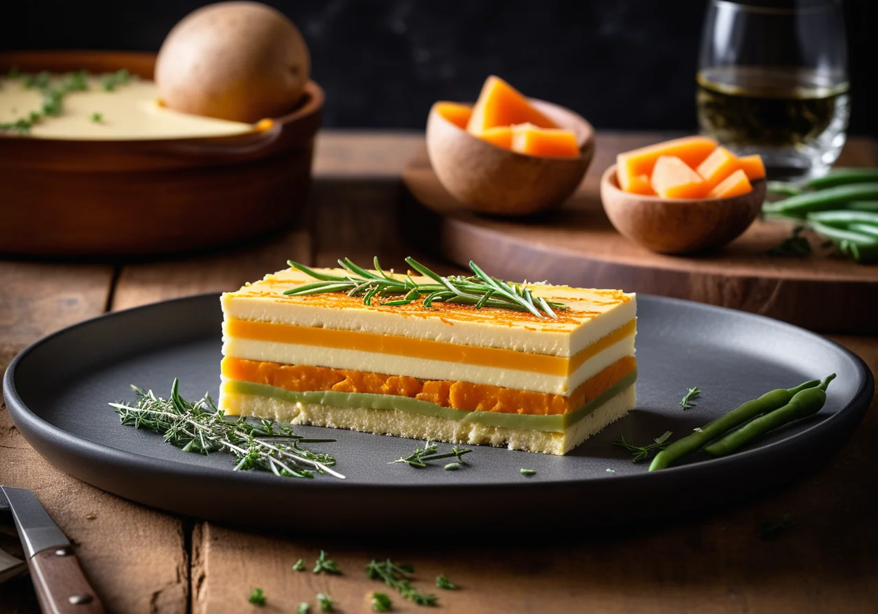 Vegetarian Terrine with Potatoes, Carrots and Green Beans