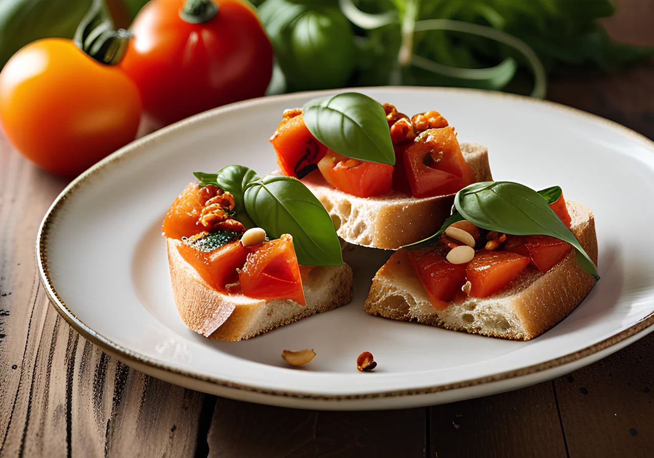 Toasted Bread with Tomato Spread