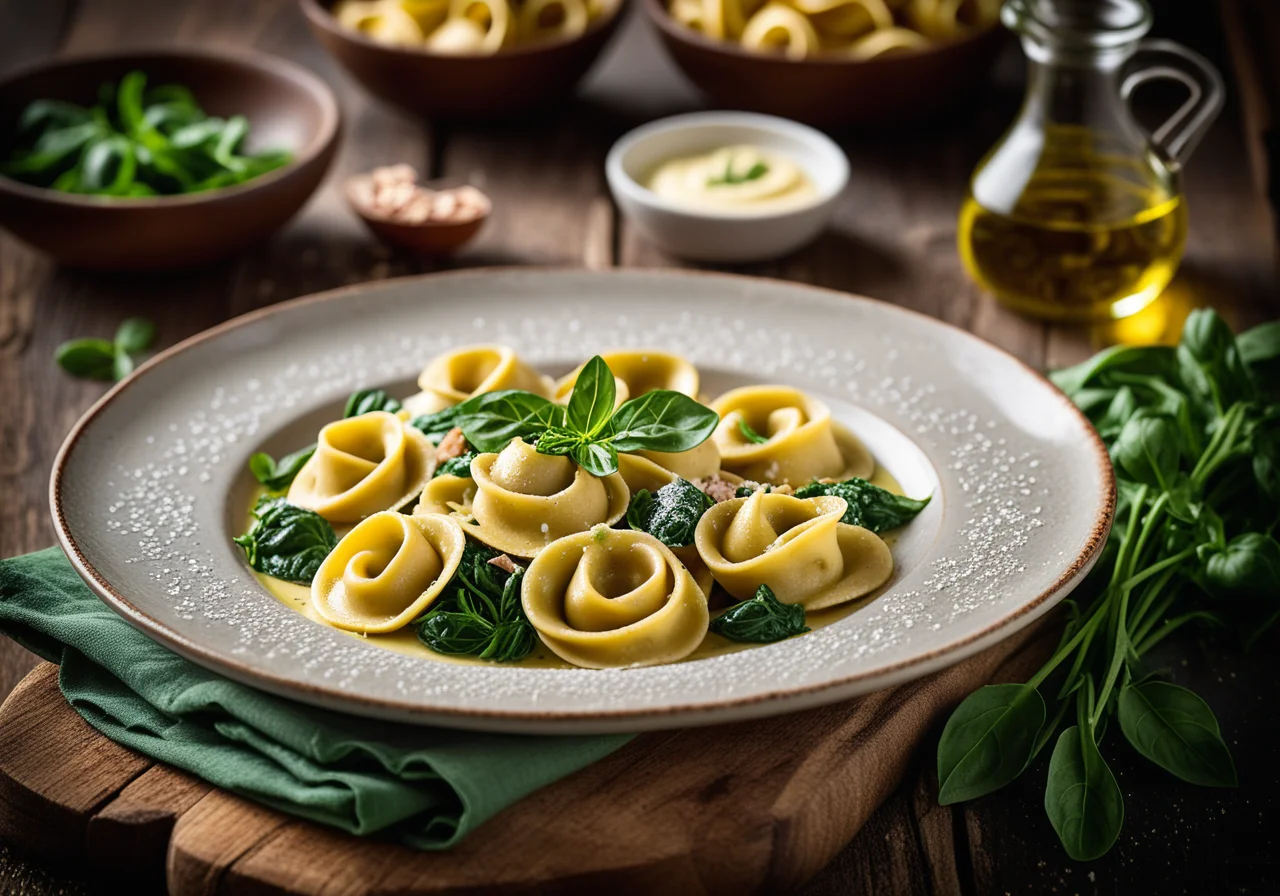 Green Tortellini with Bacon and Potatoes