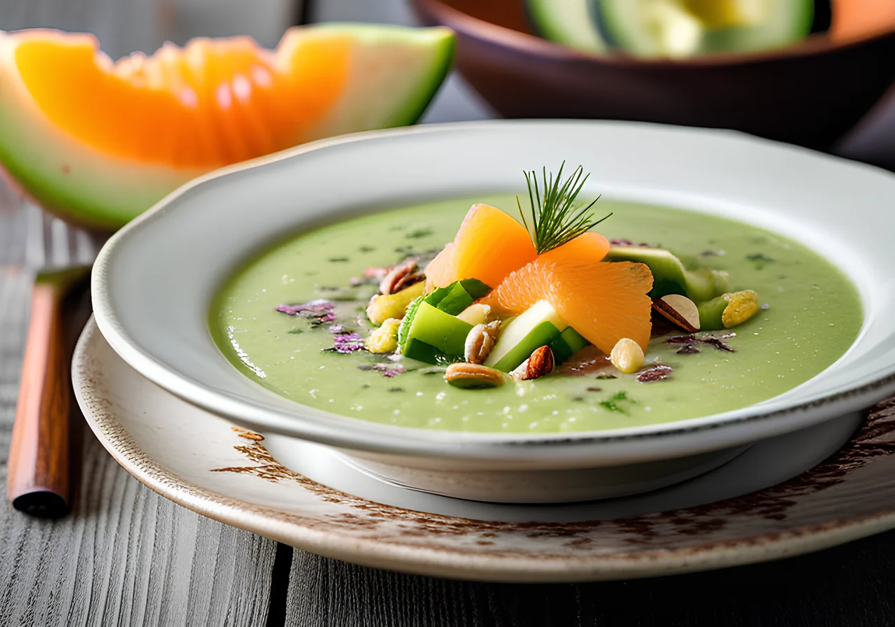 Cold Avocado-Cucumber Soup with Pistachios