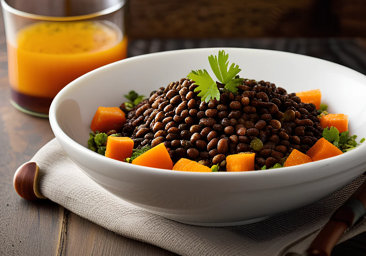 Dark Curry with Beluga Lentils and Maple Syrup