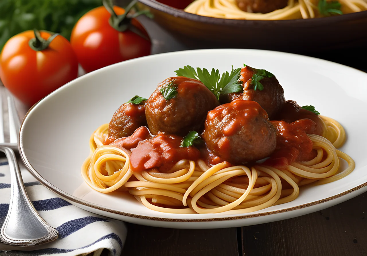 Spaghetti with Meatballs and Tomato Sauce