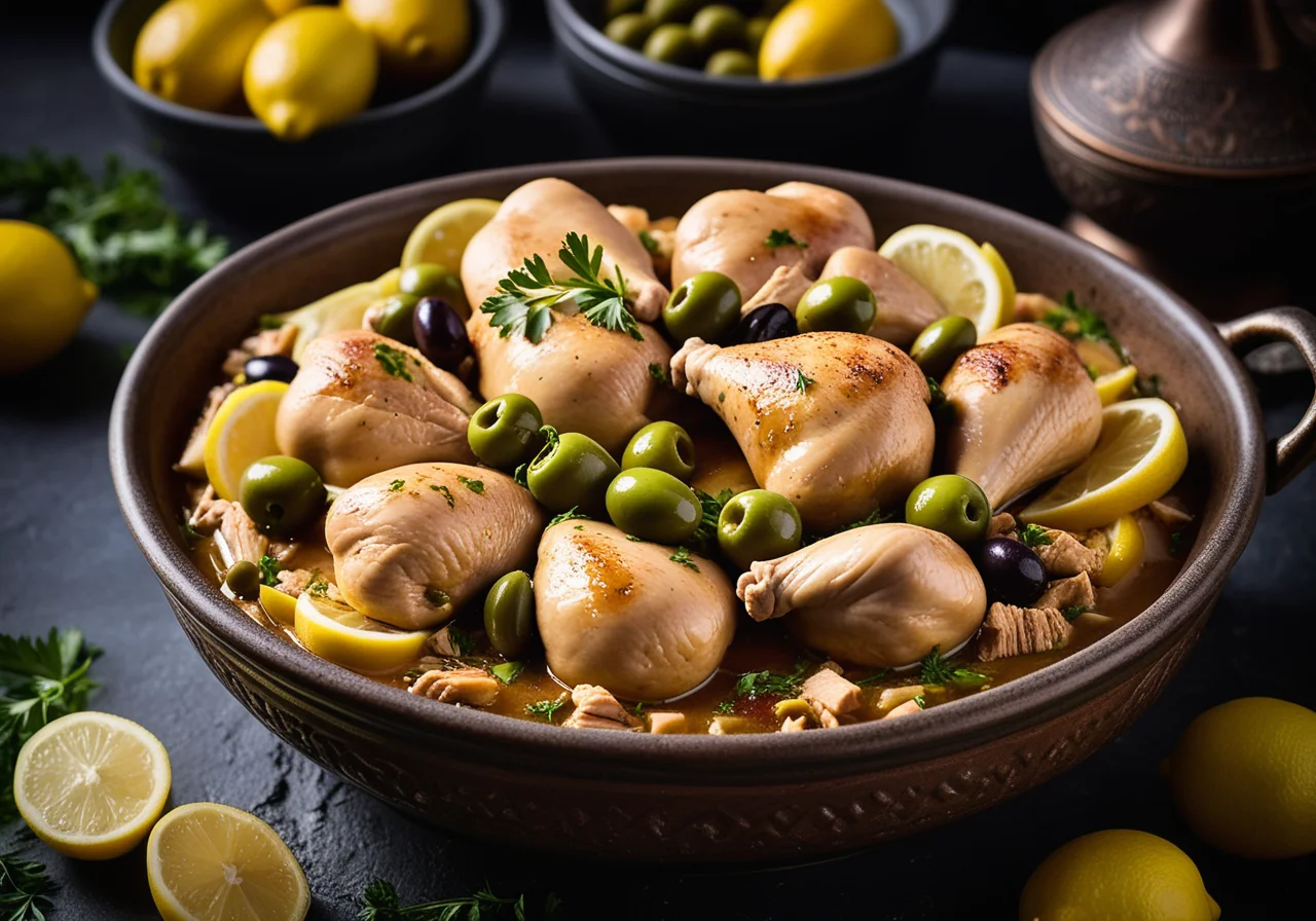 Chicken with Olives and Salt Lemons from the Tajine