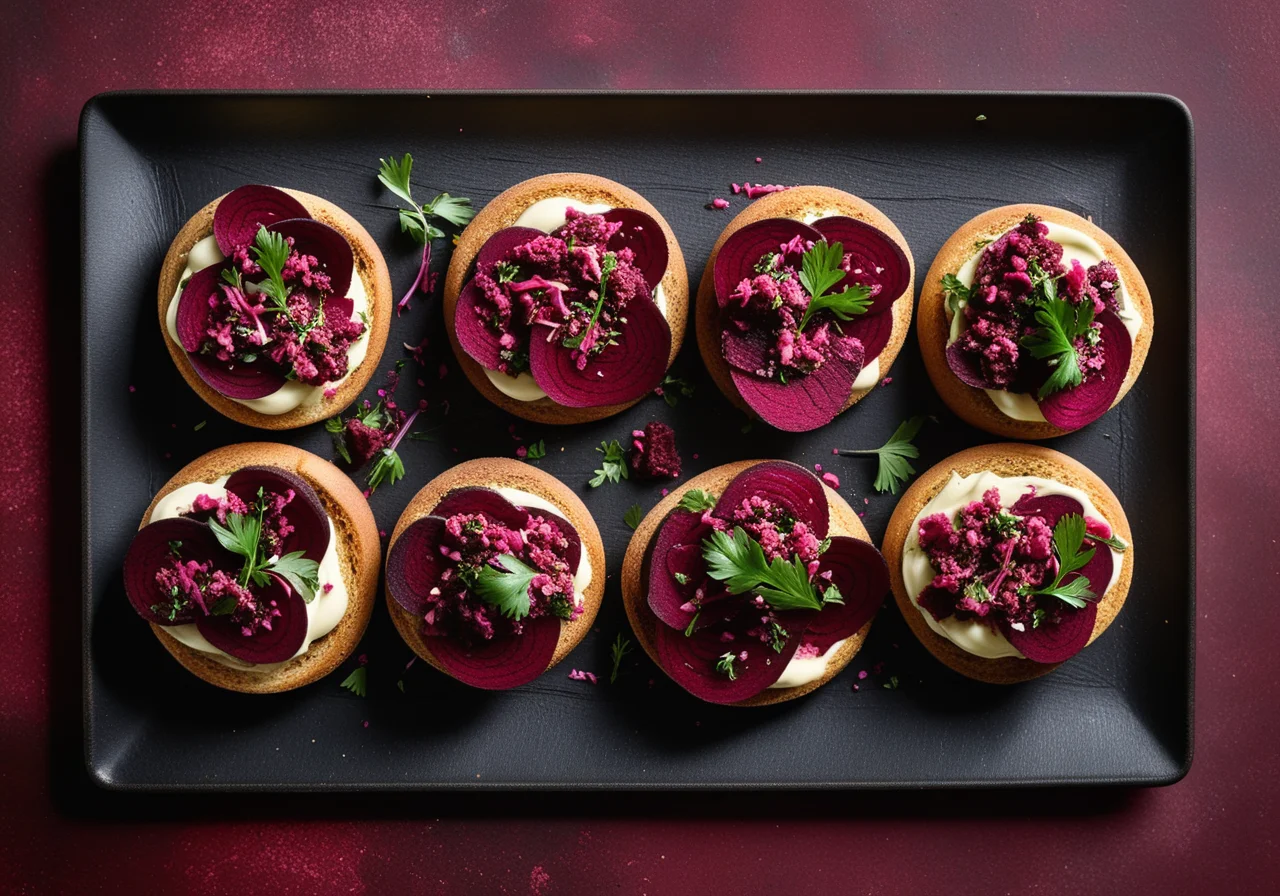 Labskaus Bruschetta with Beetroot
