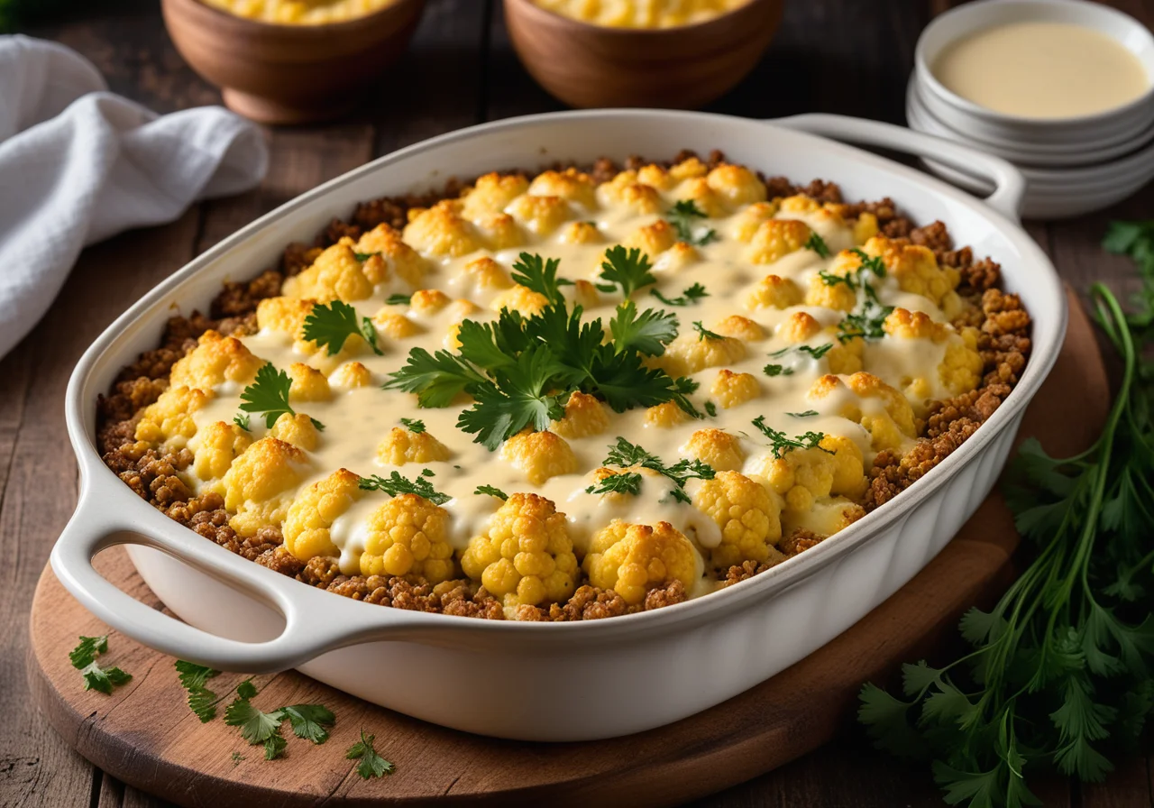 Cauliflower Casserole with Lentils