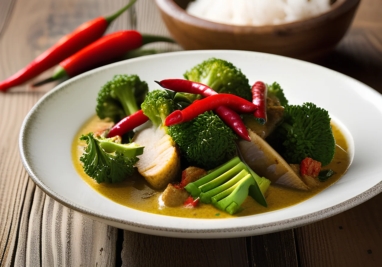 Coconut Broccoli Curry with Fish