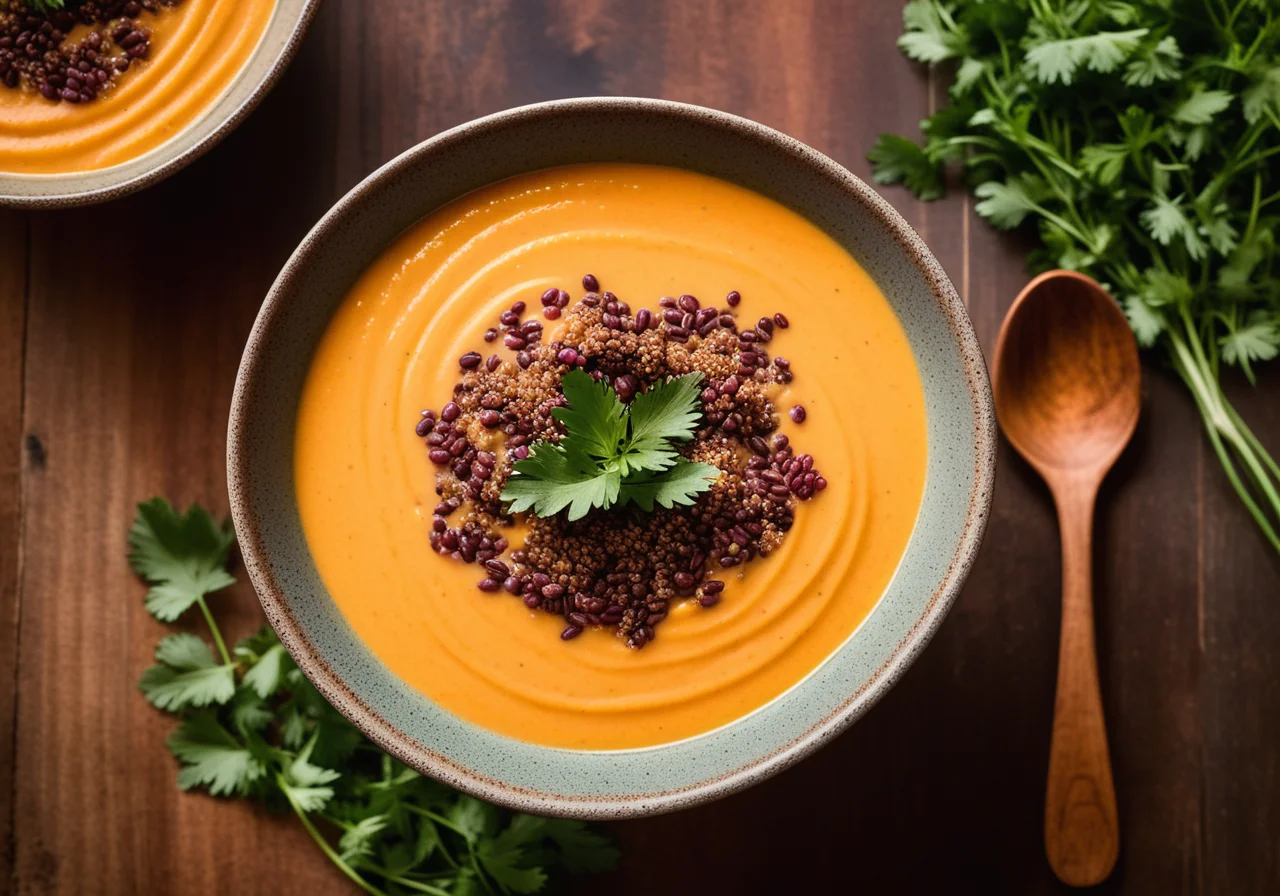 Sweet Potato Soup with Red Quinoa