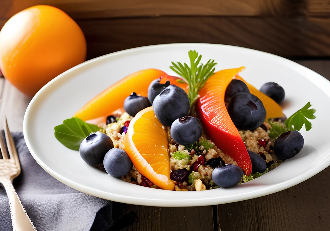 Fruitful Quinoa Salad with Blueberries and Bell Pepper