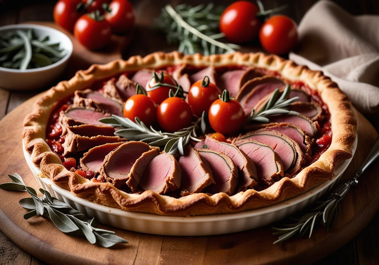 Veal Shank Slices Under Pie Crust