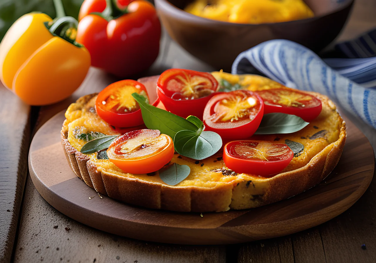 Frittata with Bell Peppers and Tomatoes