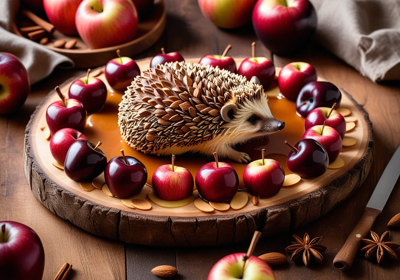 Hedgehog Apples with Plum Filling