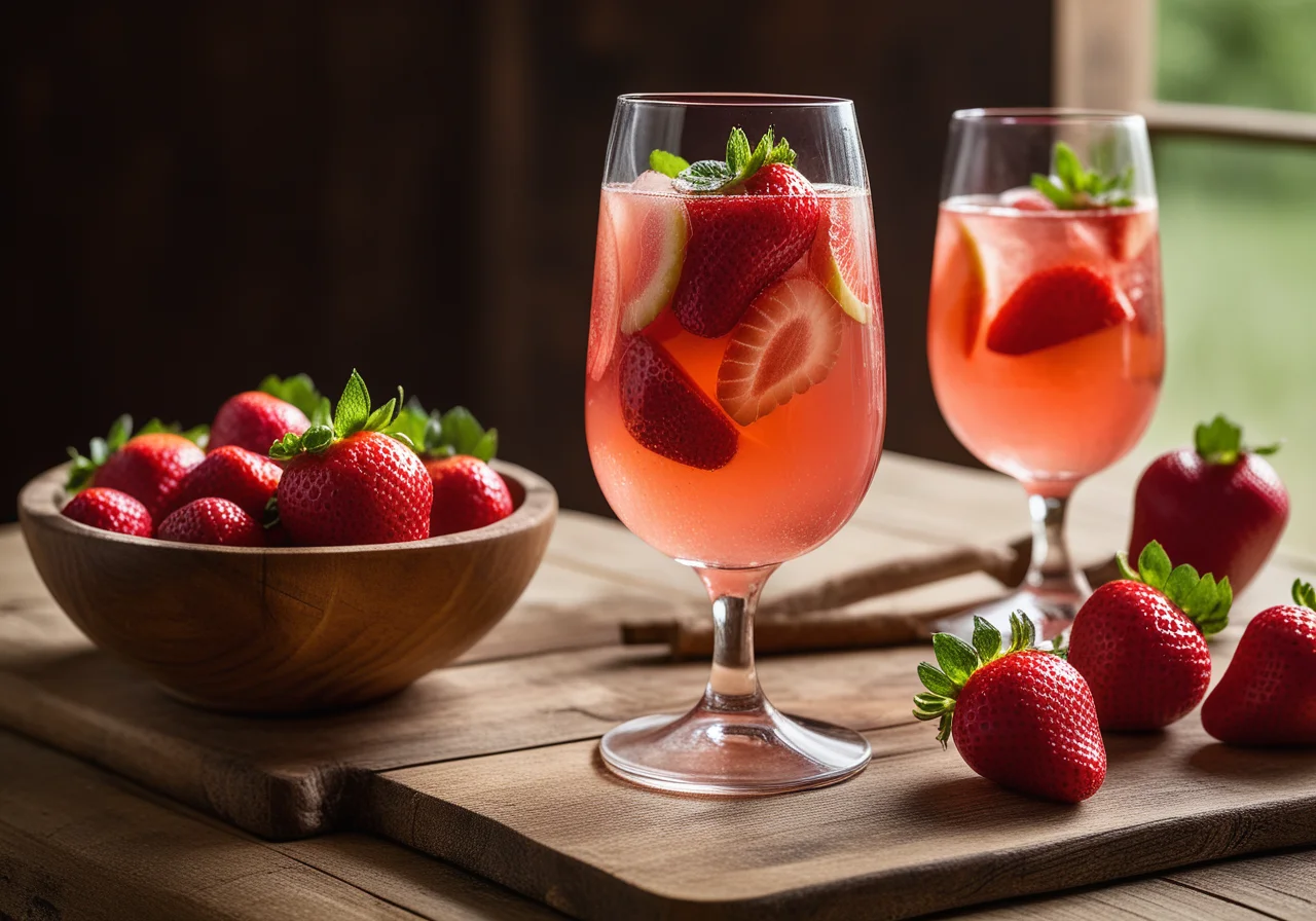 Strawberry Punch with Rosé Wine