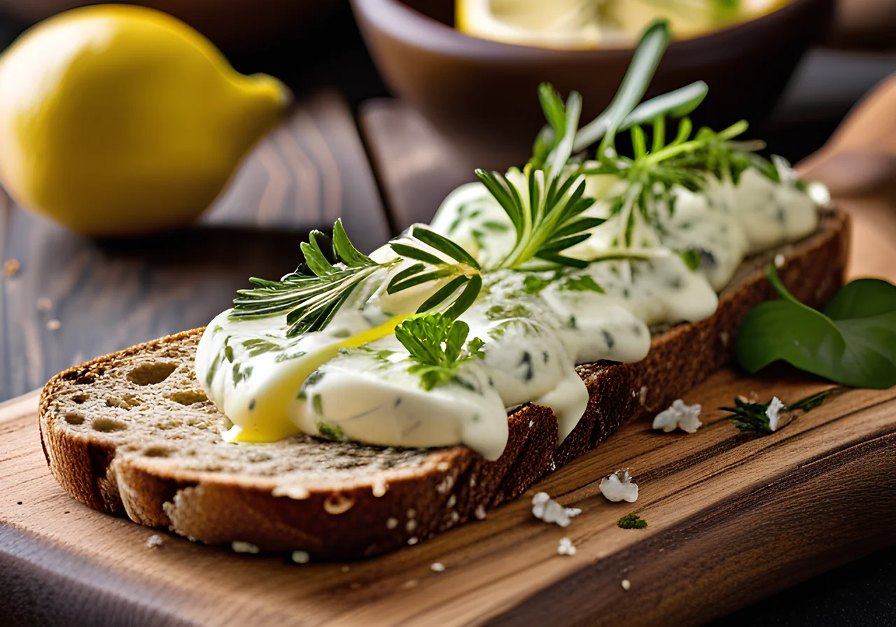 Wild Garlic Quark on Bread