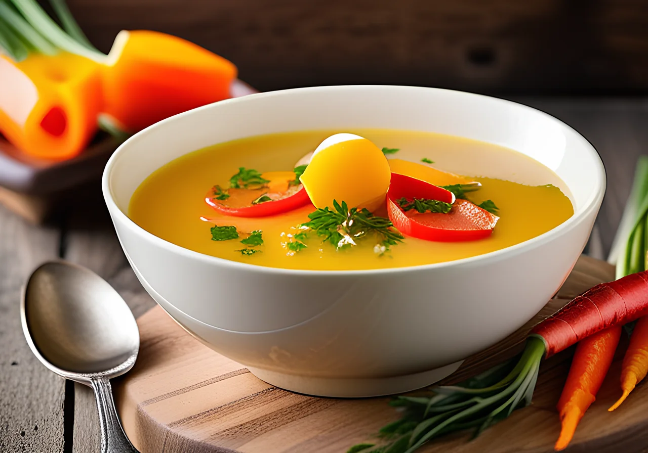 Light Spring Soup with Egg Custard