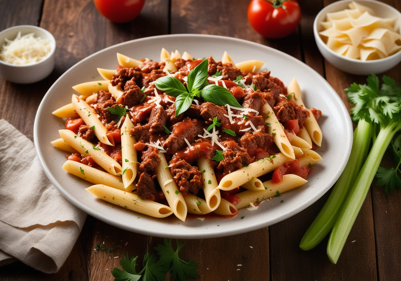 Penne with Meat Sauce
