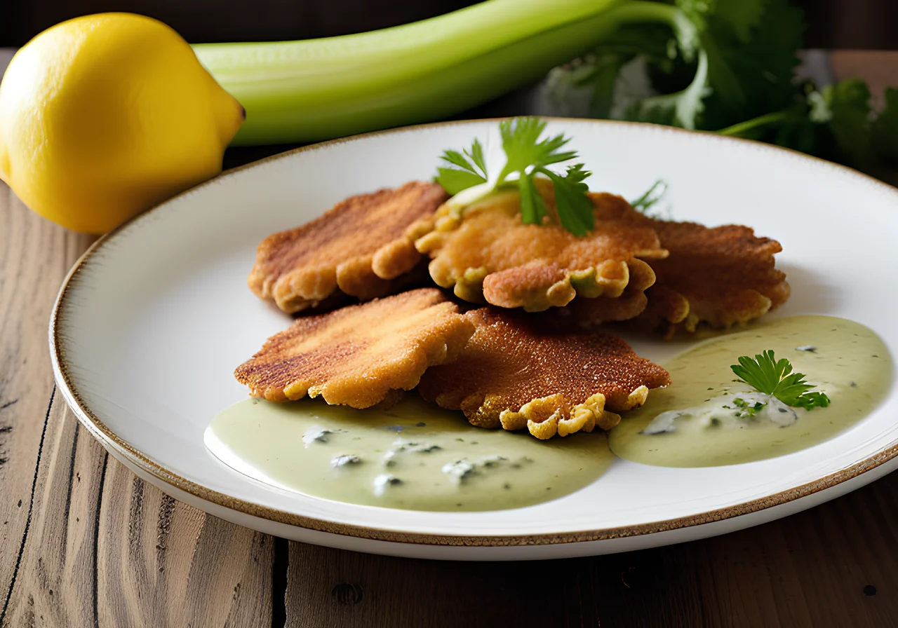 Celery Schnitzel in Bread Crumbs