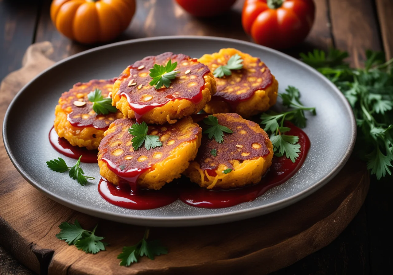 Pumpkin Balls on Tomato Sauce