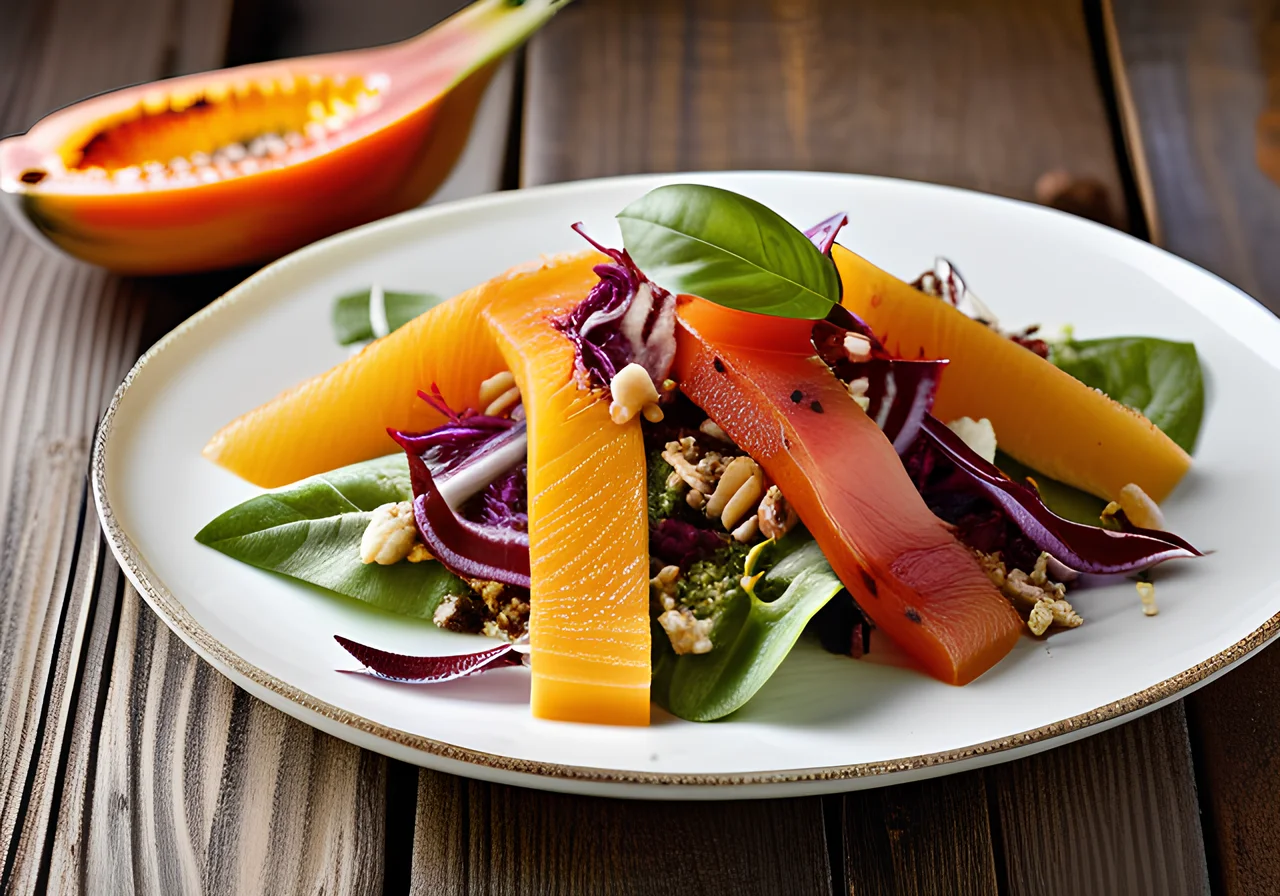 Papaya Salad with Gorgonzola Dressing