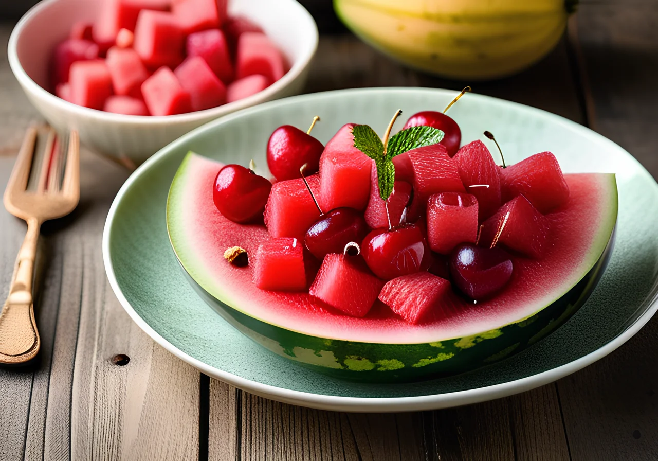 Cherry Watermelon Fruit Salad