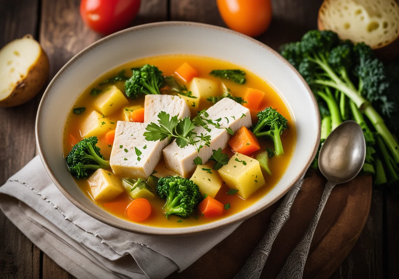 Pikeperch in Vegetable Soup