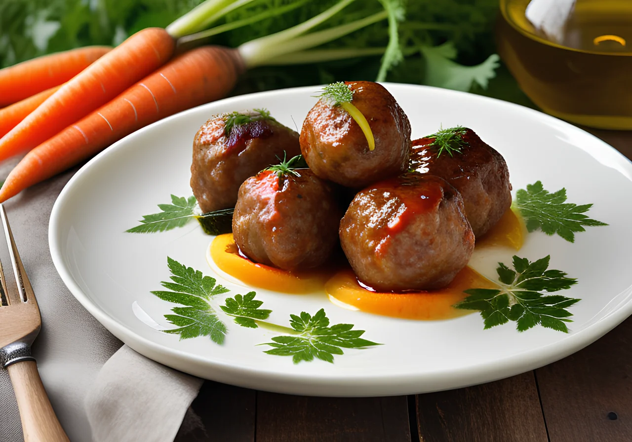 Ground Meat Balls with Zucchini and Carrots