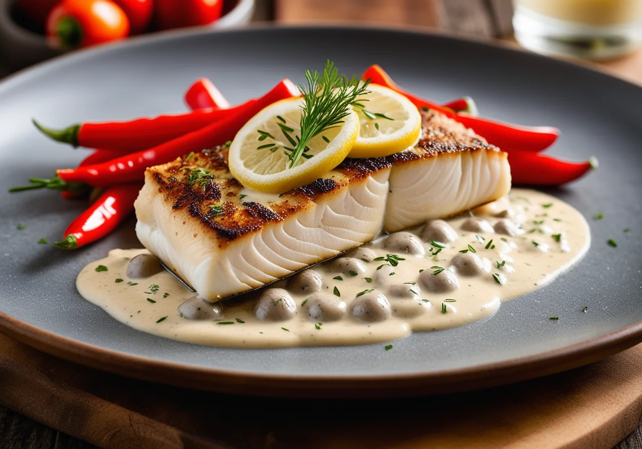 Cod with Mushroom Cap