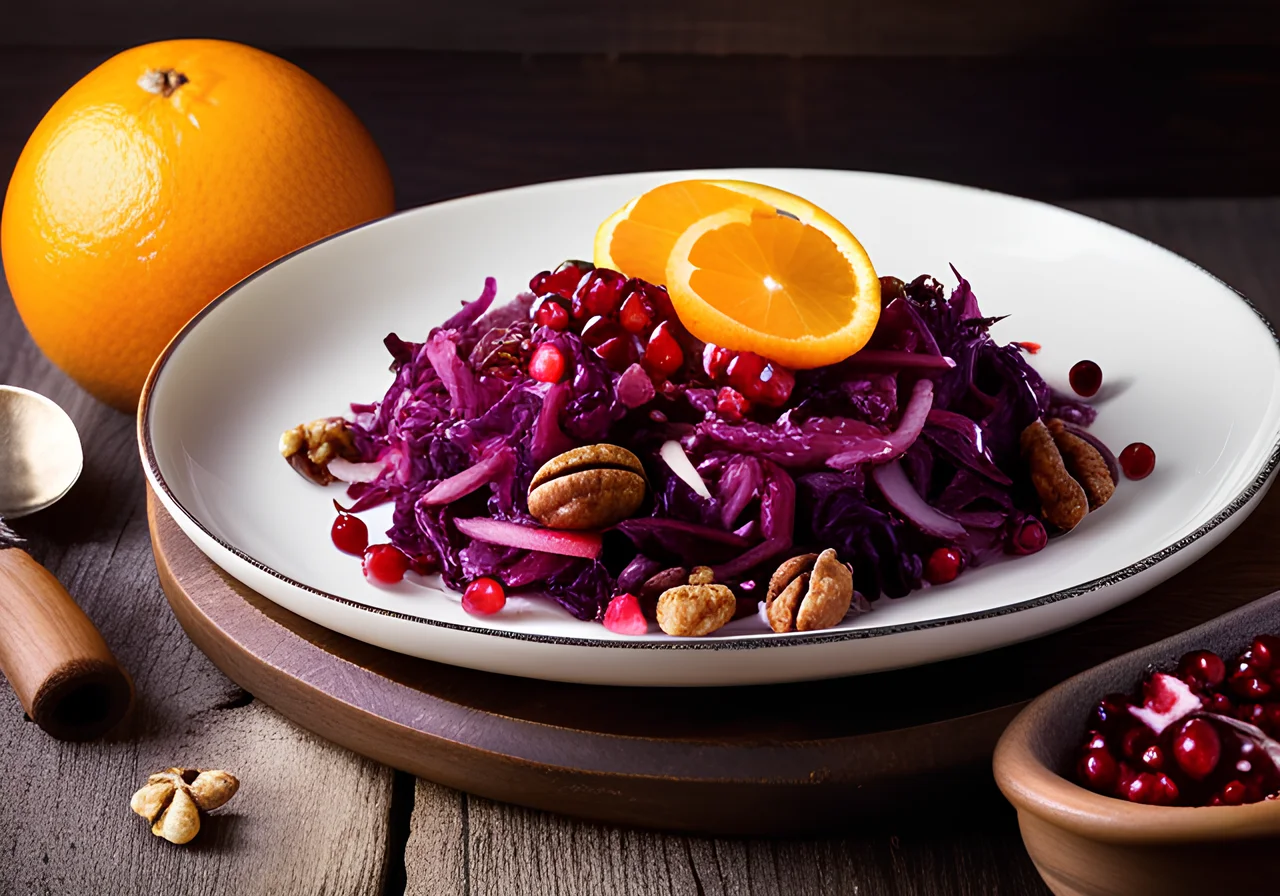 Red Cabbage Salad with Oranges and Chestnuts