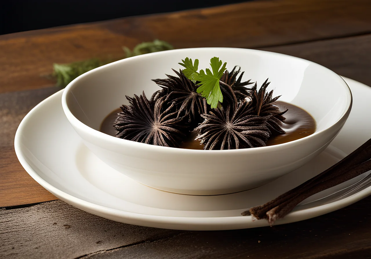 Black Salsify with Morel Mushroom Sauce