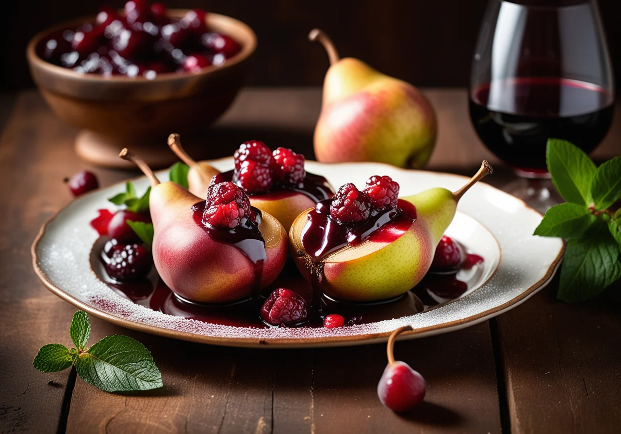 Pears with Cranberry Filling