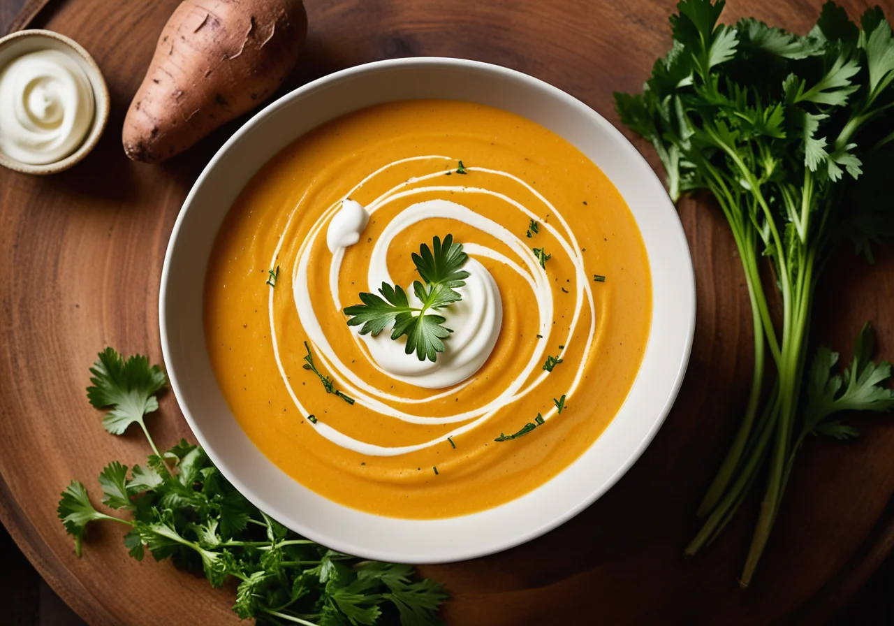Cream Soup of Chicory and Sweet Potatoes