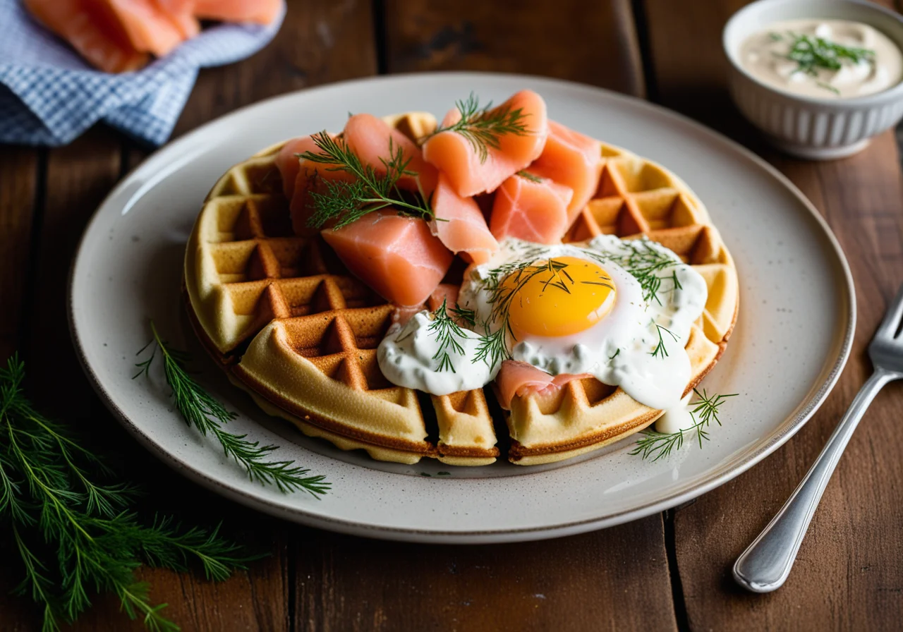 Savory Waffles with Salmon
