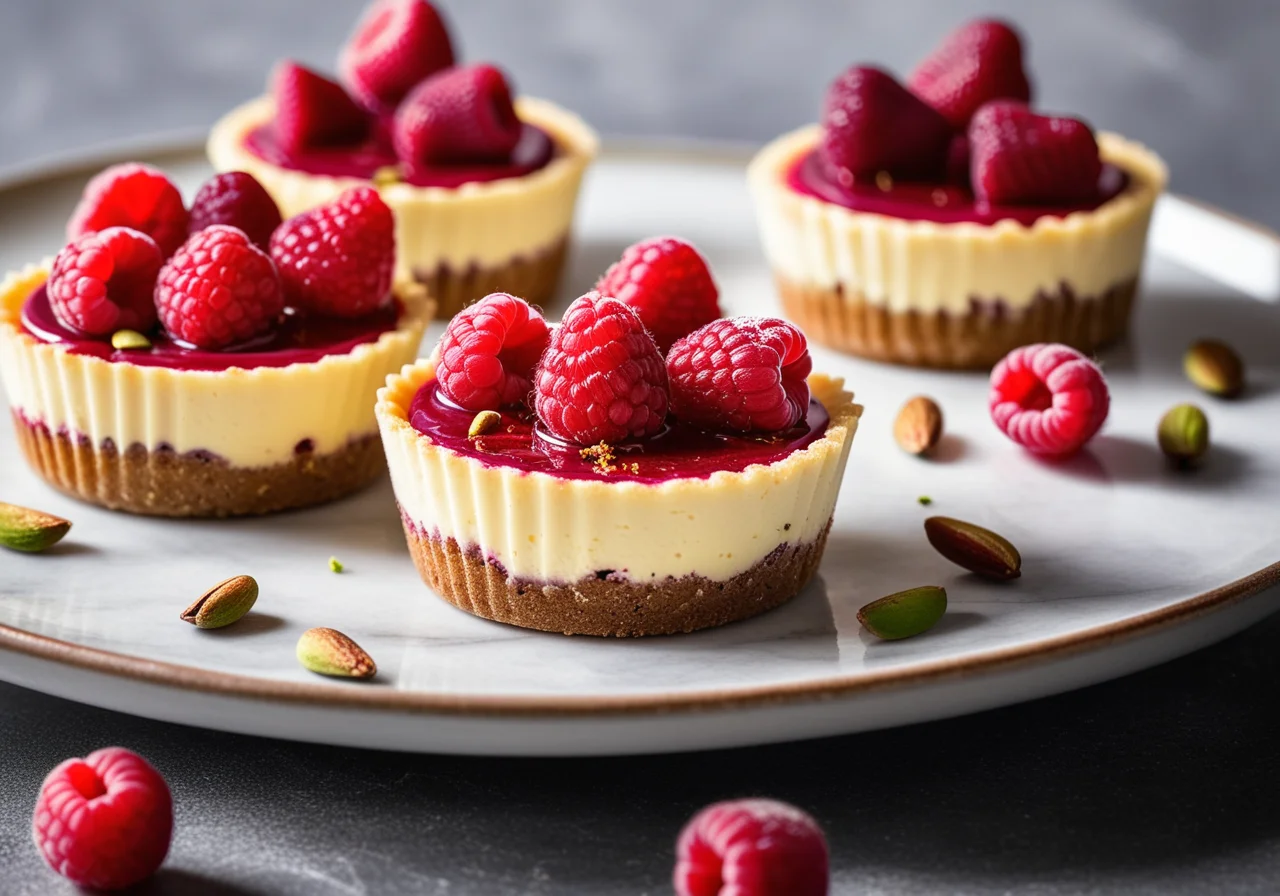 Small Raspberry Cheesecakes