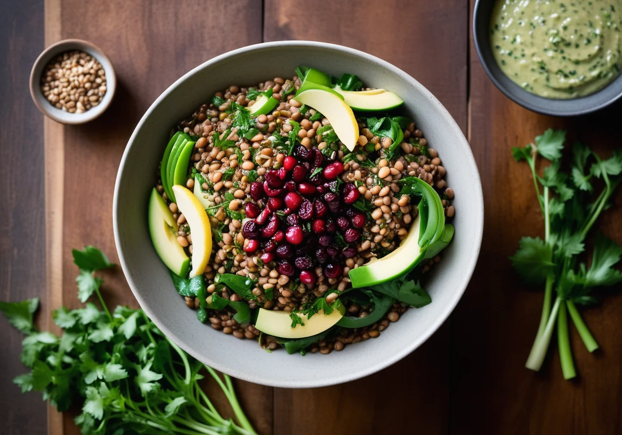 Warm Lentil Salad with Pak Choi