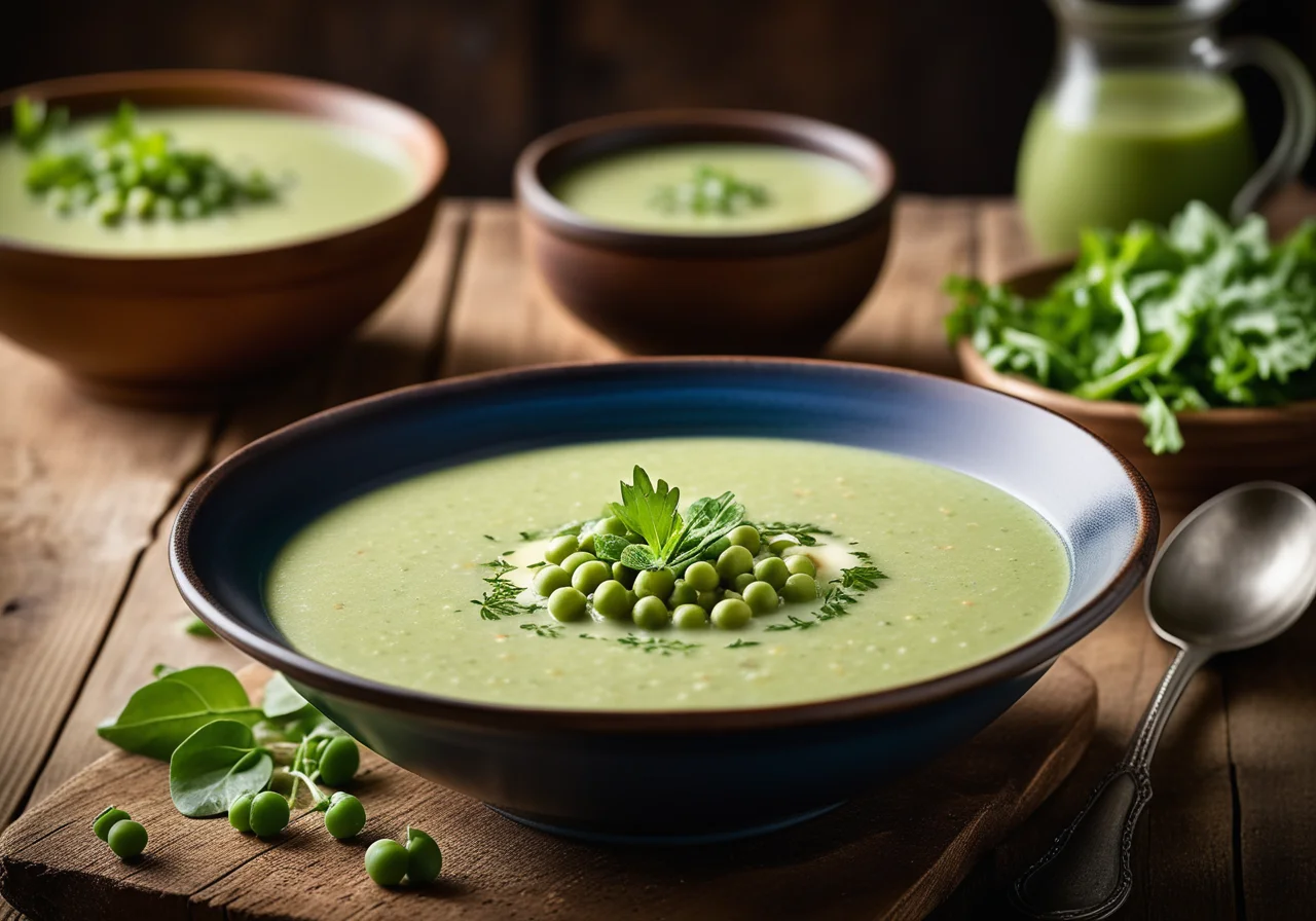 Pea Soup with Mini Cabanossi
