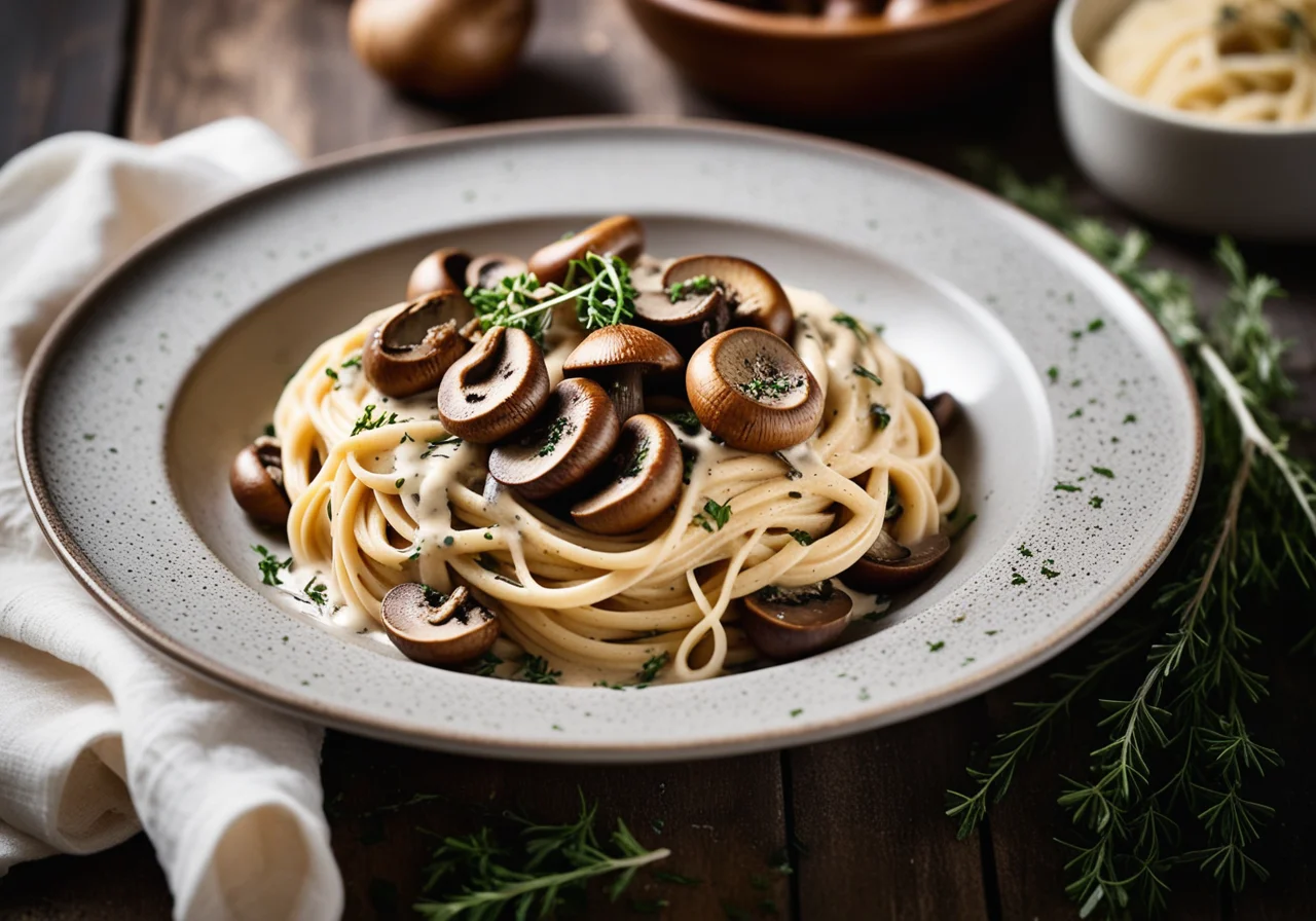 Pasta with Mushroom Mascarpone Sauce