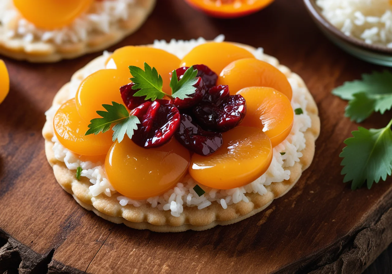Apricot Chutney on Rice Crackers