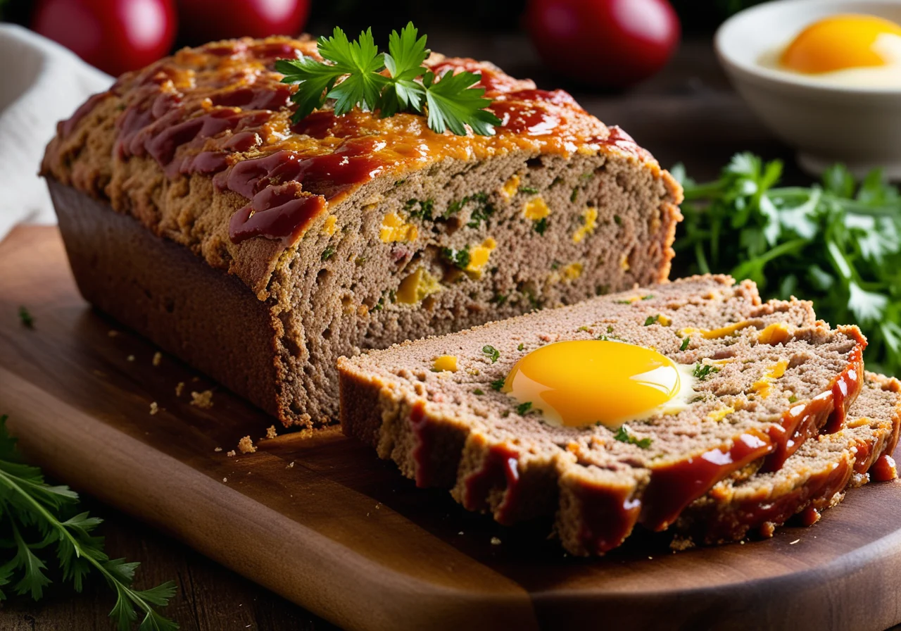 Stuffed Meatloaf with Egg