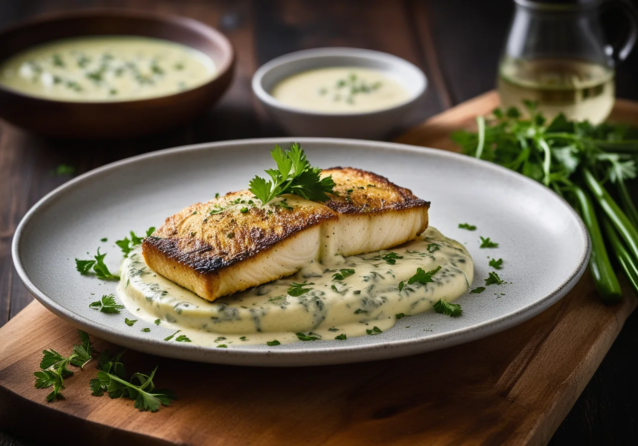 Bread Gratin with Sea Bass