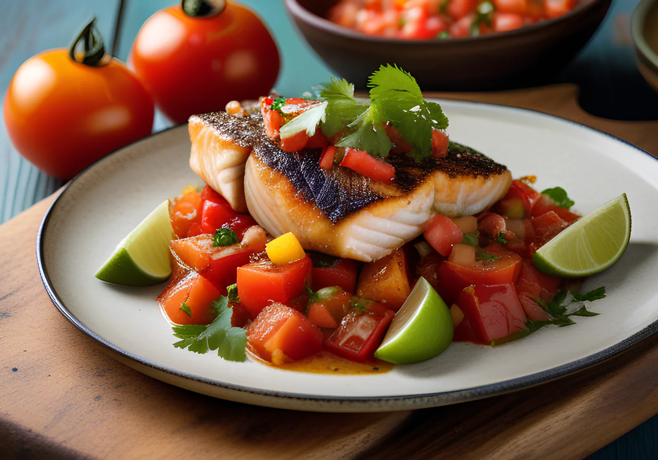 Creole Fish with Tomato Salsa